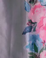 Sea Green Printed Satin Saree - Image 5