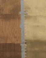 Ivory Tissue Silk Saree with Gold Zari Weaves. - Image 6