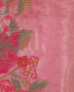 Pink Tissue Silk Saree with Cutwork Embroidery - Image 6