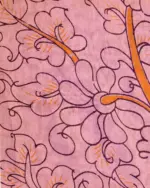 Yellow Kalamkari Printed Mangalagiri Silk Saree - Image 6