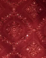 Wine Georgette Saree With sequins Embroidery - Image 5