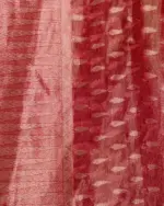 Red Tissue Silk Saree with Gold Zari Weaves - Image 7
