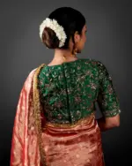 Red Dual Tone Tissue Silk Saree highlighted with Gota Detailing - Image 5