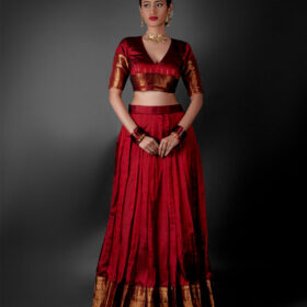 Maroon Silk Lehenga Set(Set of 2)