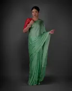 Sea Green Chiffon Silk Saree