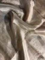 Ivory Tissue Silk Saree with Gold and Silver Zari Weaves - Image 9