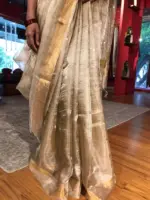 Ivory Tissue Silk Saree - Image 8