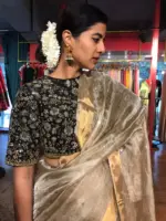 Ivory Tissue Silk Saree - Image 7