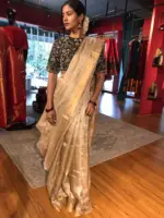 Ivory Tissue Silk Saree - Image 5