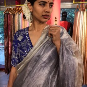 Ombre Purple Tissue Silk Saree