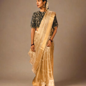 Ivory Tissue Silk Saree