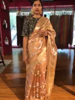 Peach Tissue Silk Saree - Image 2
