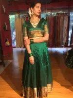 Bottle Green Silk Lehenga (Set of 2) - Image 3