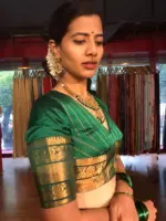 Bottle Green Silk Lehenga (Set of 2) - Image 2