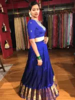 Royal Blue Silk Lehenga (Set of 2) - Image 4