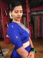 Royal Blue Silk Lehenga (Set of 2) - Image 5