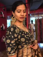 Black Silk Blouse With Hand Embroidery - Image 4