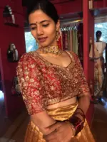 Maroon Embroidered Silk Blouse