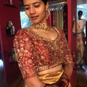 Maroon Embroidered Silk Blouse