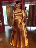 Molten Gold Silk Lehenga (Set of 2) - Image 2
