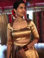 Molten Gold Silk Lehenga (Set of 2)