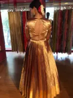 Molten Gold Silk Lehenga (Set of 2) - Image 4