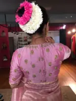 Pastel Pink Embroidered Silk Blouse - Image 3