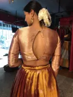 Metallic Gold Silk Lehenga ( Set of 2 ) - Image 8