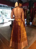 Metallic Gold Silk Lehenga ( Set of 2 ) - Image 6