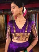 Magenta Purple Silk Lehenga (Set of 2)