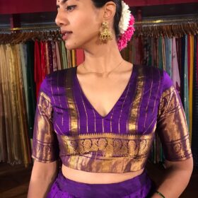 Magenta Purple Silk Lehenga (Set of 2)