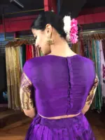 Magenta Purple Silk Lehenga (Set of 2) - Image 6