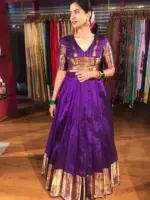 Magenta Purple Silk Lehenga (Set of 2) - Image 3