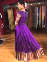 Magenta Purple Silk Lehenga (Set of 2) - Image 4