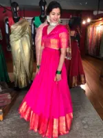 Pink Silk Lehenga (Set of 2) - Image 2
