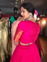 Pink Silk Lehenga (Set of 2) - Image 4