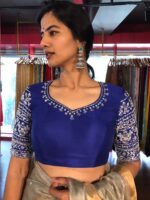 Blue Hand Embroidered Blouse