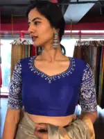 Blue Hand Embroidered Blouse