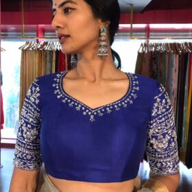 Blue Hand Embroidered Blouse