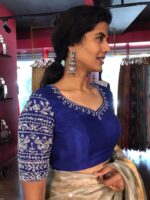 Blue Hand Embroidered Blouse - Image 2