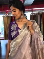 Ombre Lilac Tissue Silk Saree