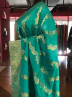 Teal Blue Muga Silk Saree - Image 6