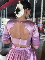 Lavender Brocade Tissue Silk Lehenga Set of 2 - Image 4