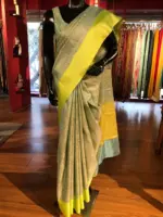 Blue Banarasi Soft Silk Saree - Image 6