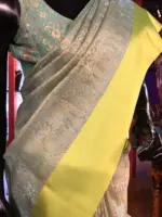 Blue Banarasi Soft Silk Saree - Image 2