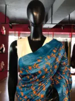 Blue Tussar Silk Saree - Image 2