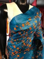 Blue Tussar Silk Saree - Image 3