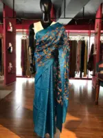 Blue Tussar Silk Saree - Image 5