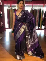 Purple Venkatagiri Pure Silk Saree - Image 7