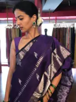 Purple Venkatagiri Pure Silk Saree - Image 3